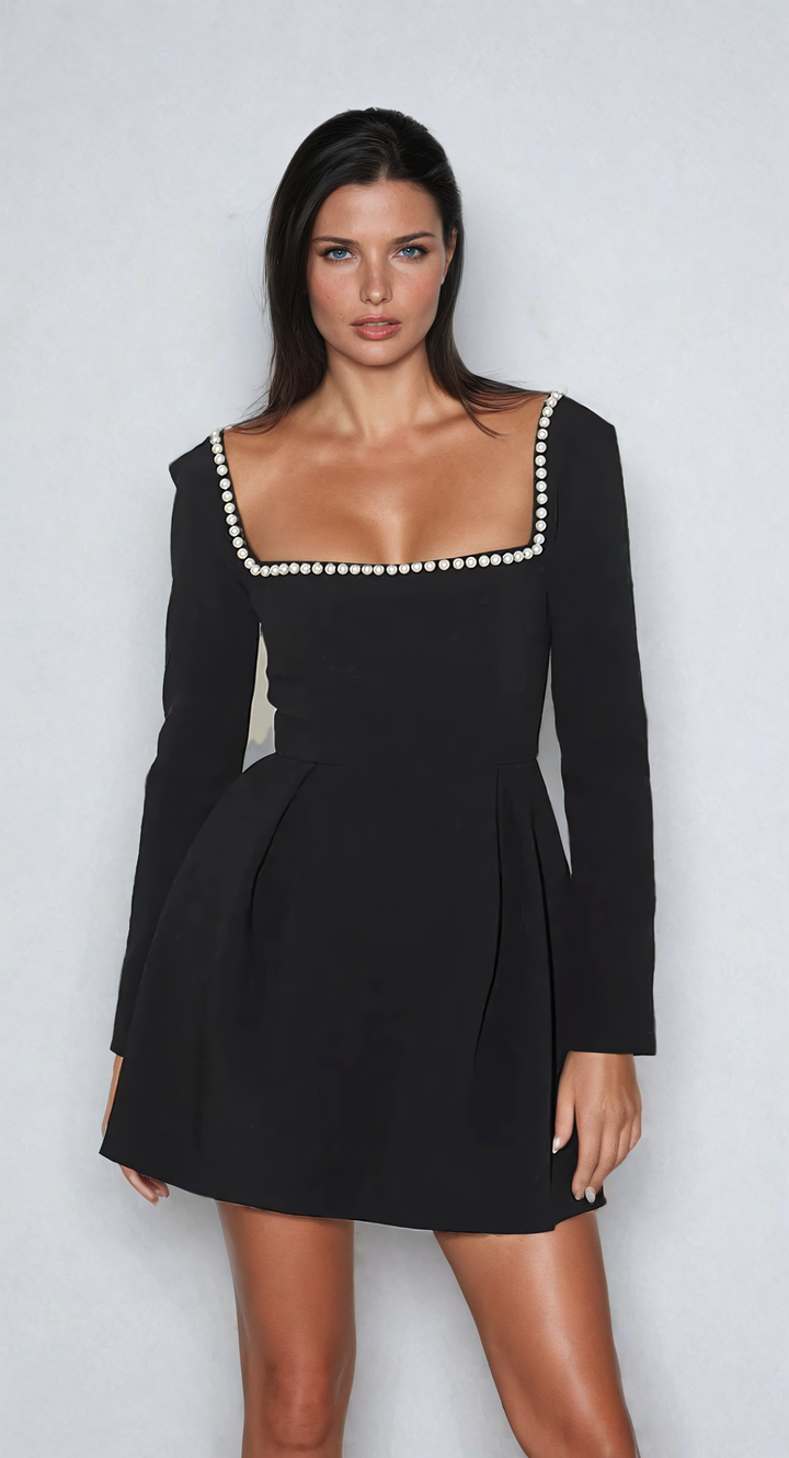 Valerie – Glamorous Mini Dress with Pearl Details