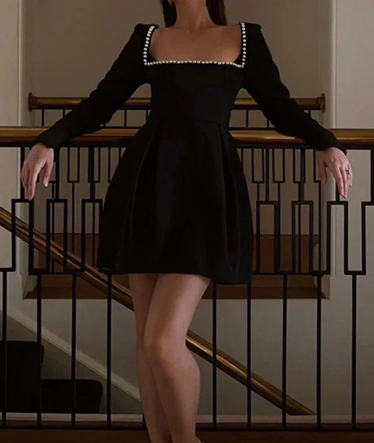 Valerie – Glamorous Mini Dress with Pearl Details