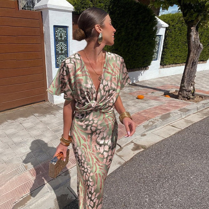 Nela – Elegant Maxi Dress with Wrap Detail