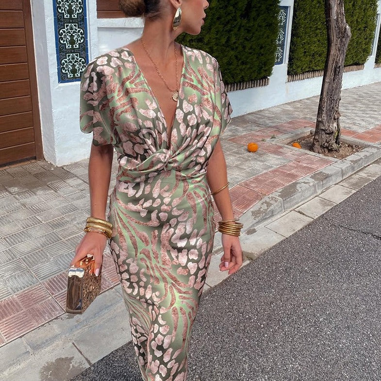 Nela – Elegant Maxi Dress with Wrap Detail
