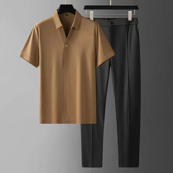 The Wexley – V-Neck Shirt Tailored Trouser Set