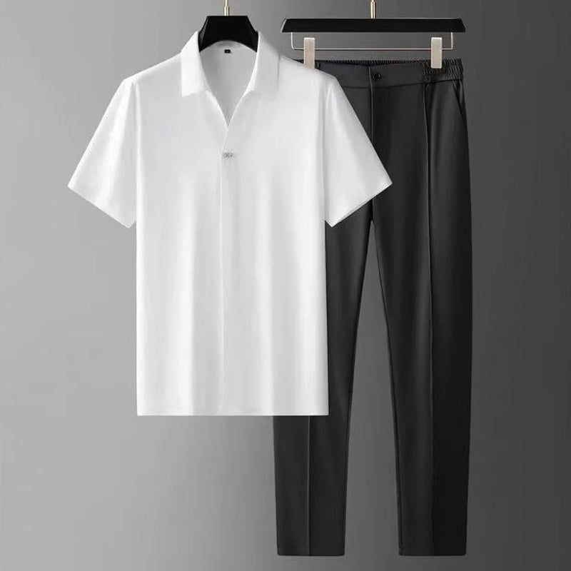 The Wexley – V-Neck Shirt Tailored Trouser Set