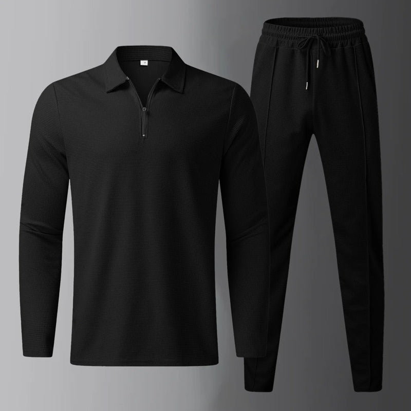 The Ashbourne – Half-Zip Long-Sleeve Shirt & Drawstring Trouser Set