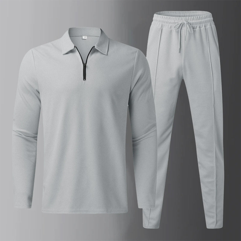 The Ashbourne – Half-Zip Long-Sleeve Shirt & Drawstring Trouser Set