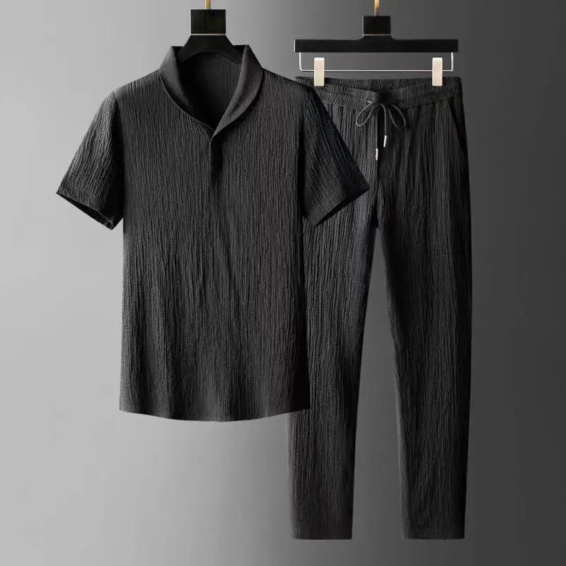 The Bellmere – V-Neck Shirt & Drawstring Trouser Set