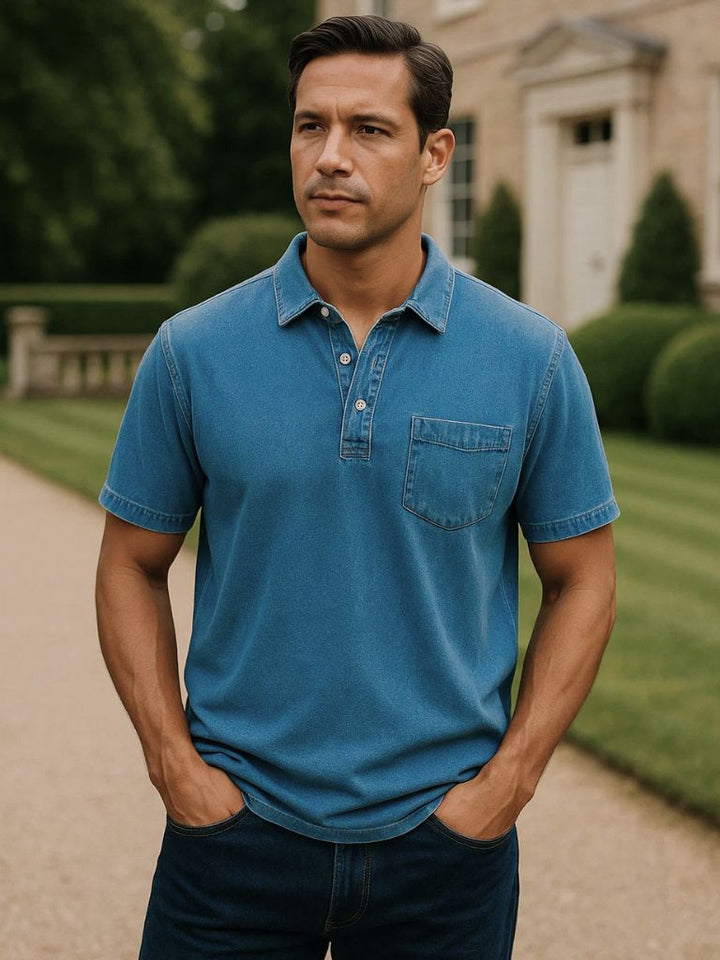 The Langston – Sky-Toned Polo Shirt