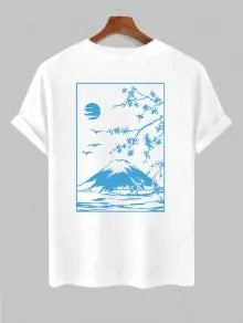 The Jasper Reed – Cherry Blossom Graphic Tee & Casual Shorts in Deep Blue