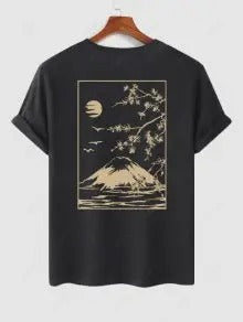 The Jasper Reed – Cherry Blossom Graphic Tee & Casual Shorts in Deep Blue
