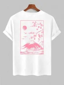 The Jasper Reed – Cherry Blossom Graphic Tee & Casual Shorts in Deep Blue