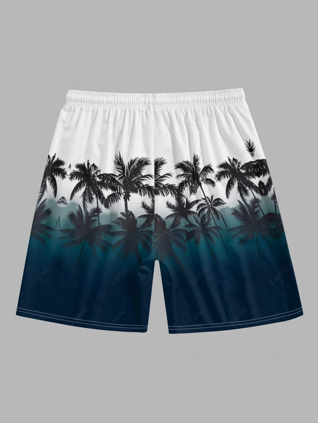 The Camden Locke – Coconut Tree Ombre Shirt & Drawstring Shorts in White