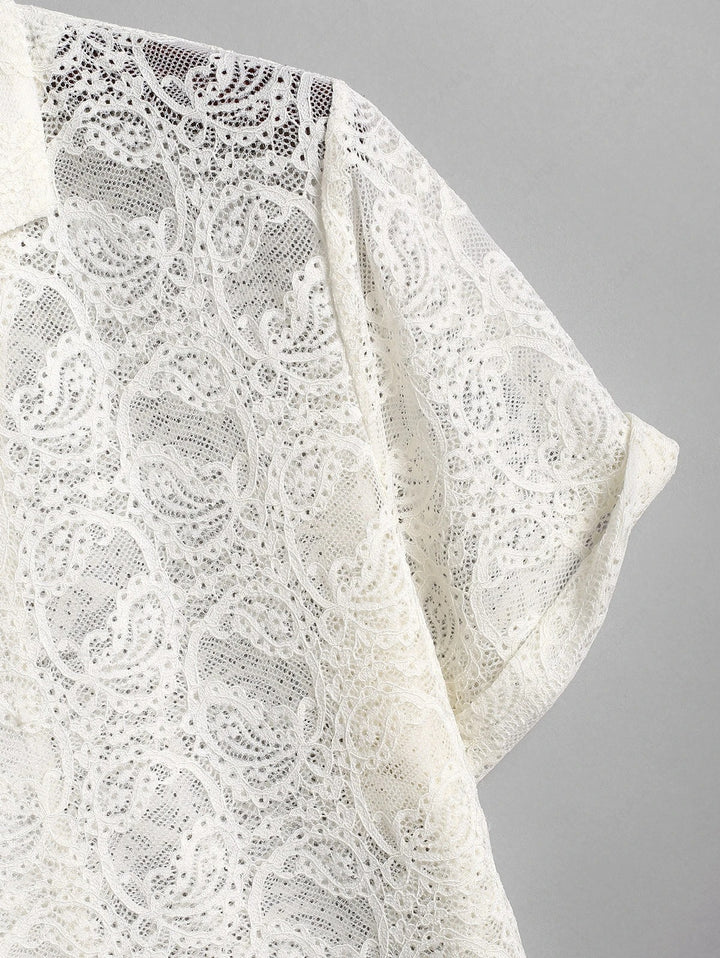The Silvano Hart – Lace Jacquard Shirt & Linen Drawstring Trousers in Black