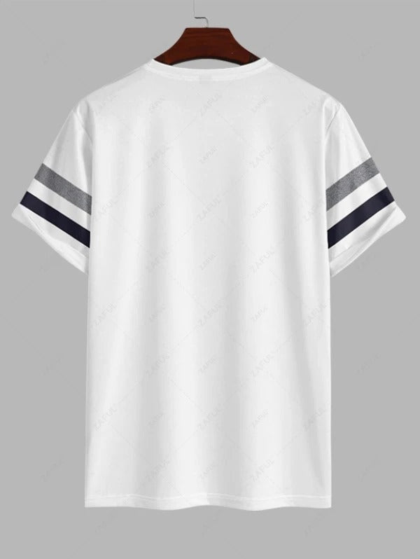 The Maddox Lane – Star Print Tee & Casual Shorts in White