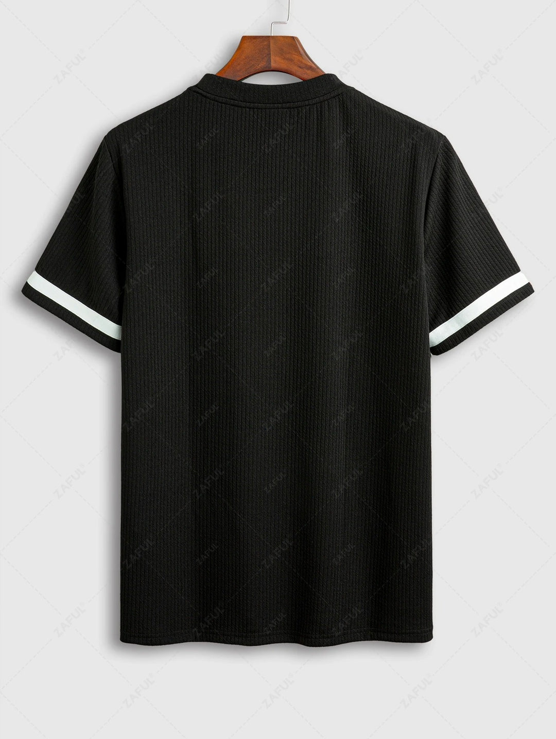The Mercer Ellison – Jacquard Patch Tee & Drawstring Shorts in Black