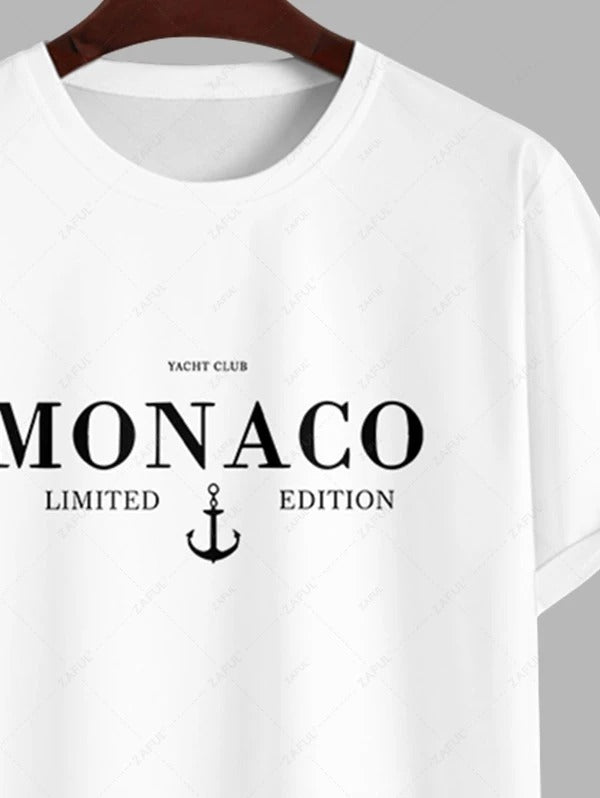 The Sutton Marlowe – Monaco Yacht Club Tee & Drawstring Shorts in White