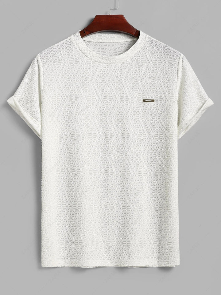 The Alden Rowe – Textured Patch Tee & Drawstring Shorts Set