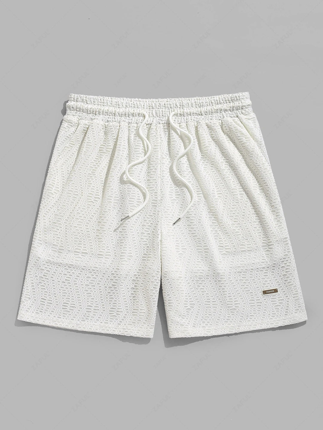 The Alden Rowe – Textured Patch Tee & Drawstring Shorts Set